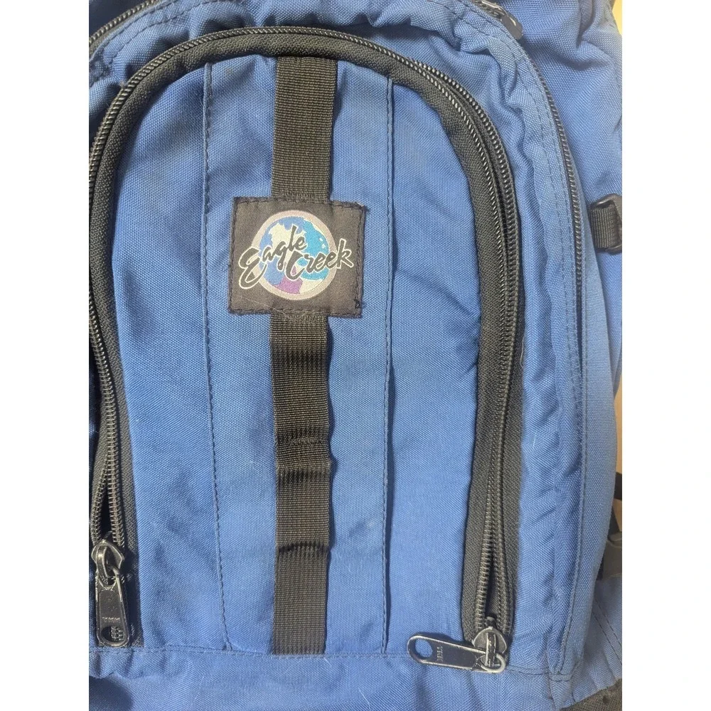 Eagle Creek Travel Backpack Blue Black Carry On Daypack Hiking‎ Waist Belt Value